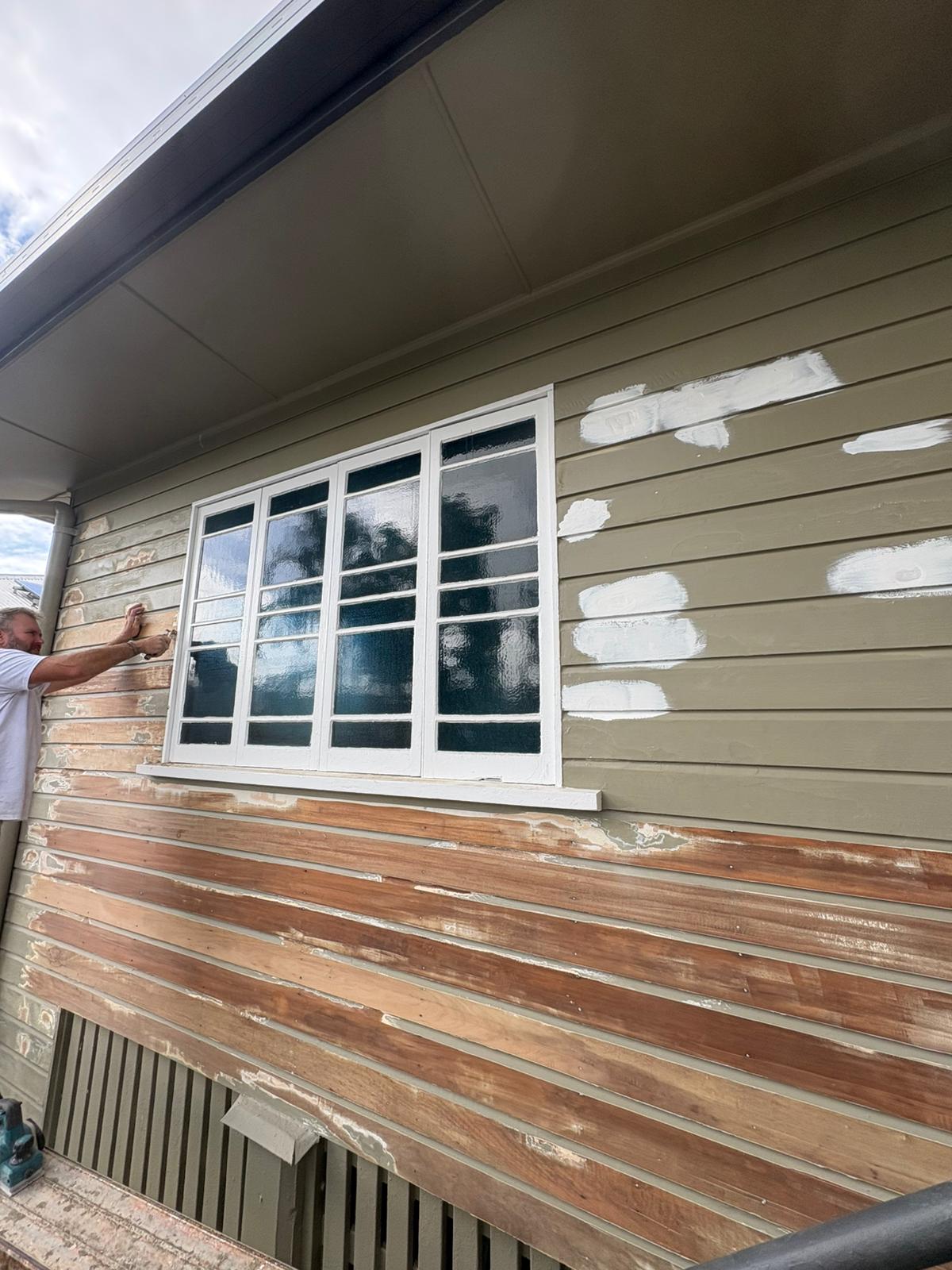 Stripping and prepping weatherboard around a window