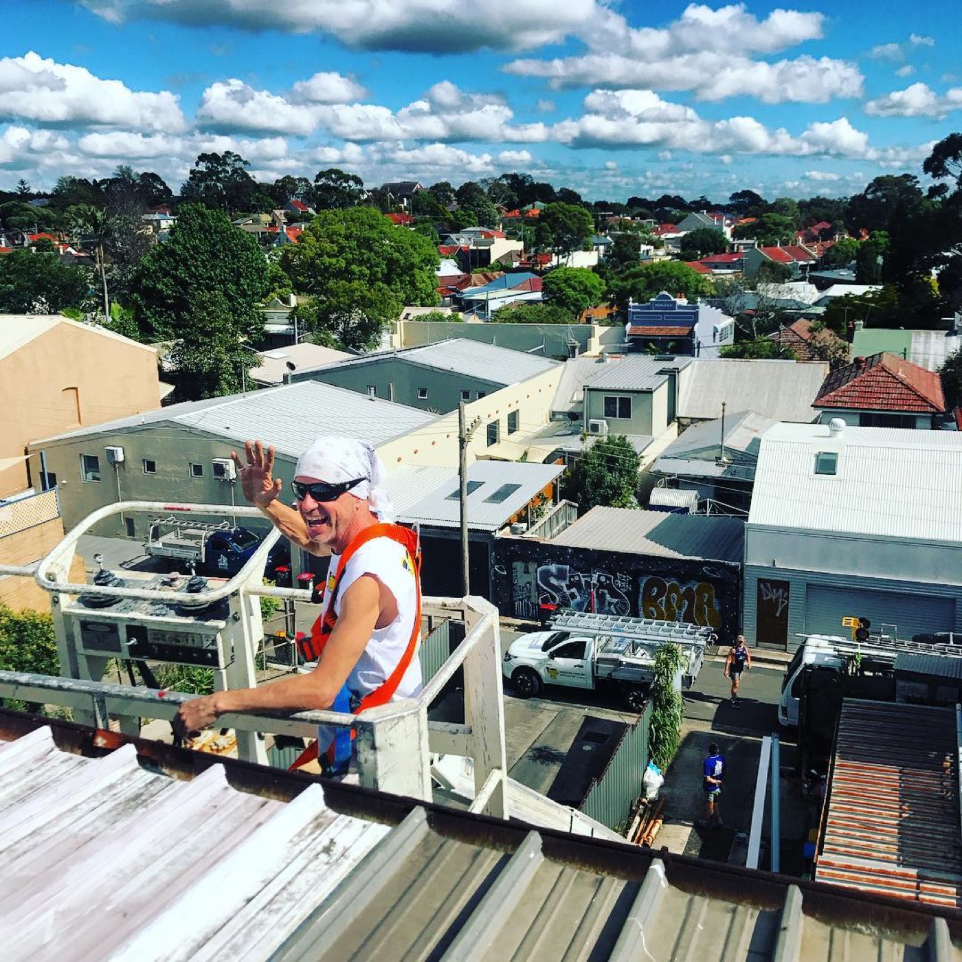Industrial painting at height